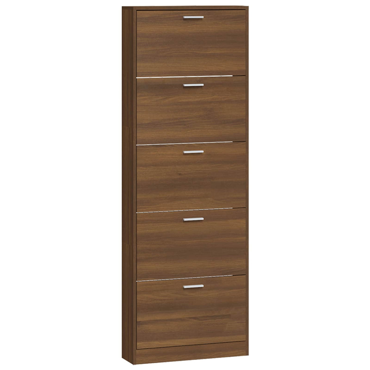 Shoe Cabinet Brown Oak 59x17x169 cm Engineered Wood