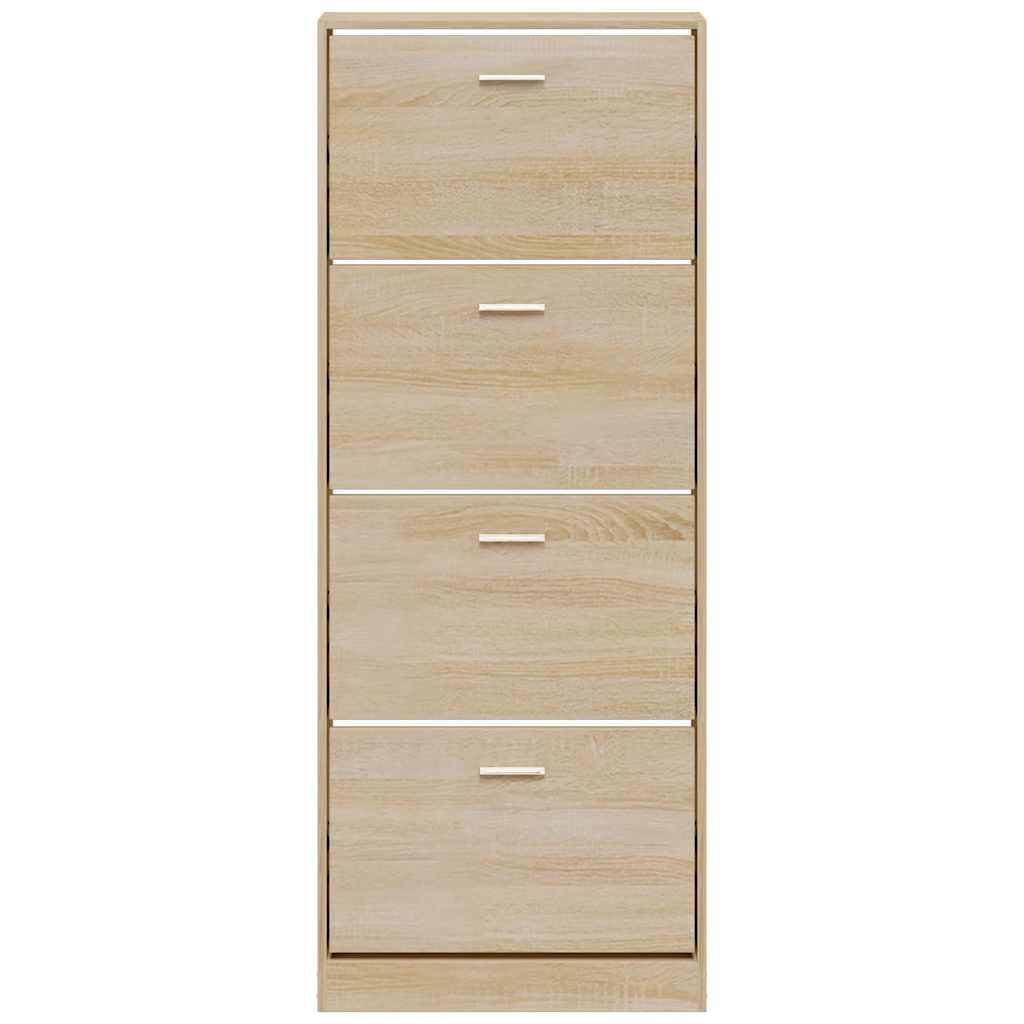 Shoe Cabinet Oak 59x17x150 cm Engineered Wood