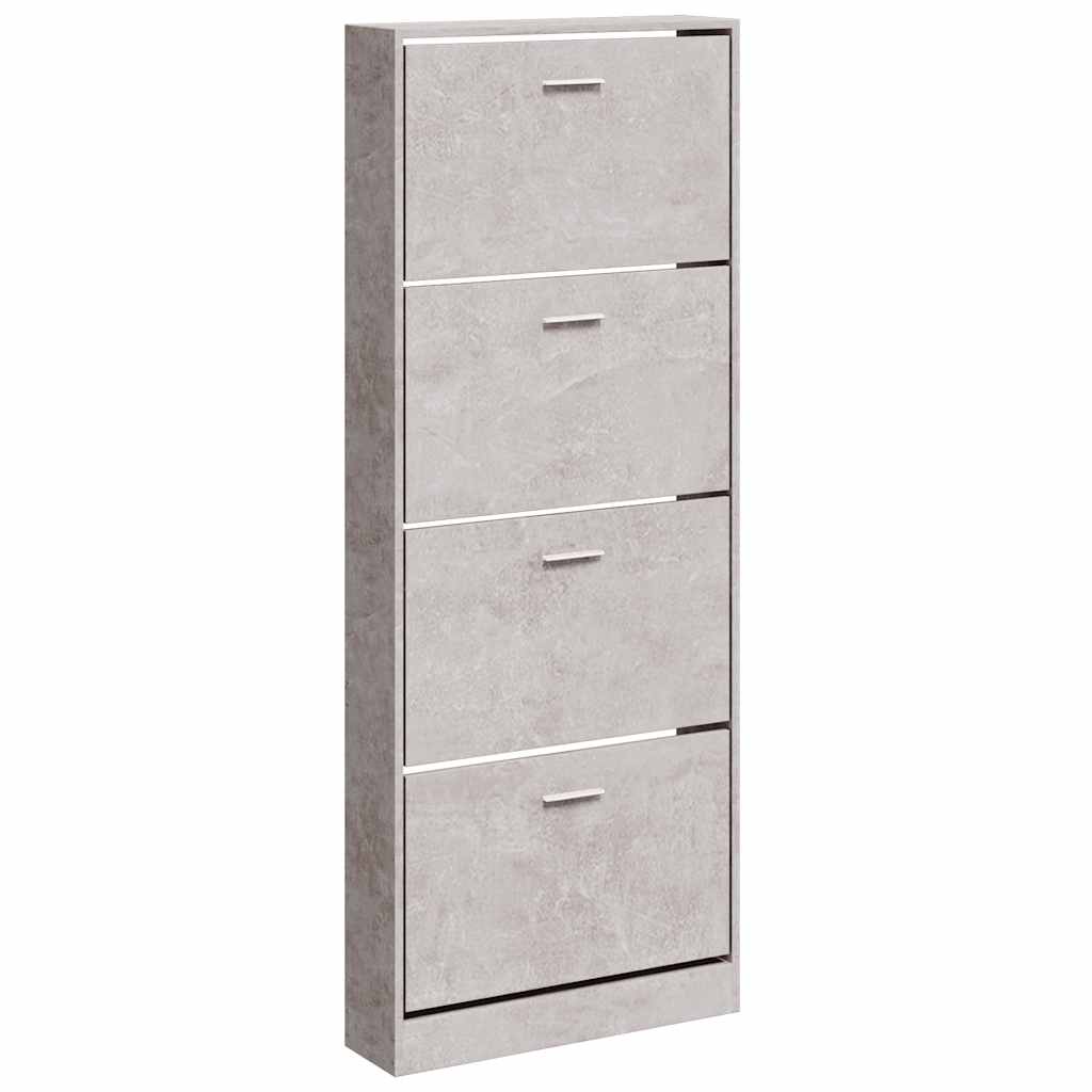 Shoe Cabinet Concrete Grey 59x17x150 cm Engineered Wood