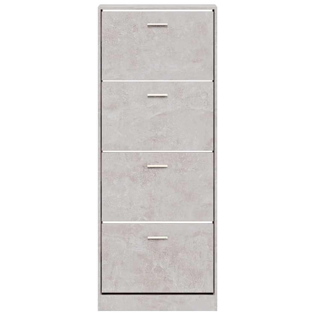 Shoe Cabinet Concrete Grey 59x17x150 cm Engineered Wood