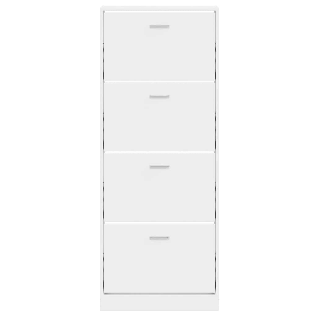 Shoe Cabinet High Gloss White 59x17x150 cm Engineered Wood