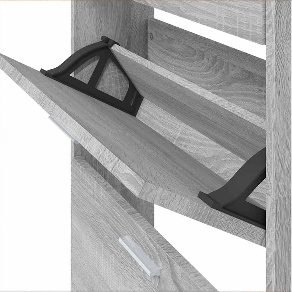 Shoe Cabinet Grey Sonoma 59x17x150 cm Engineered Wood