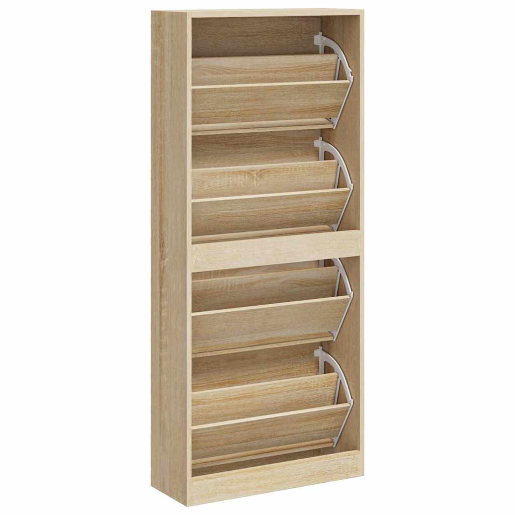 Shoe Cabinet Sonoma Oak 63x24x147 cm Engineered Wood