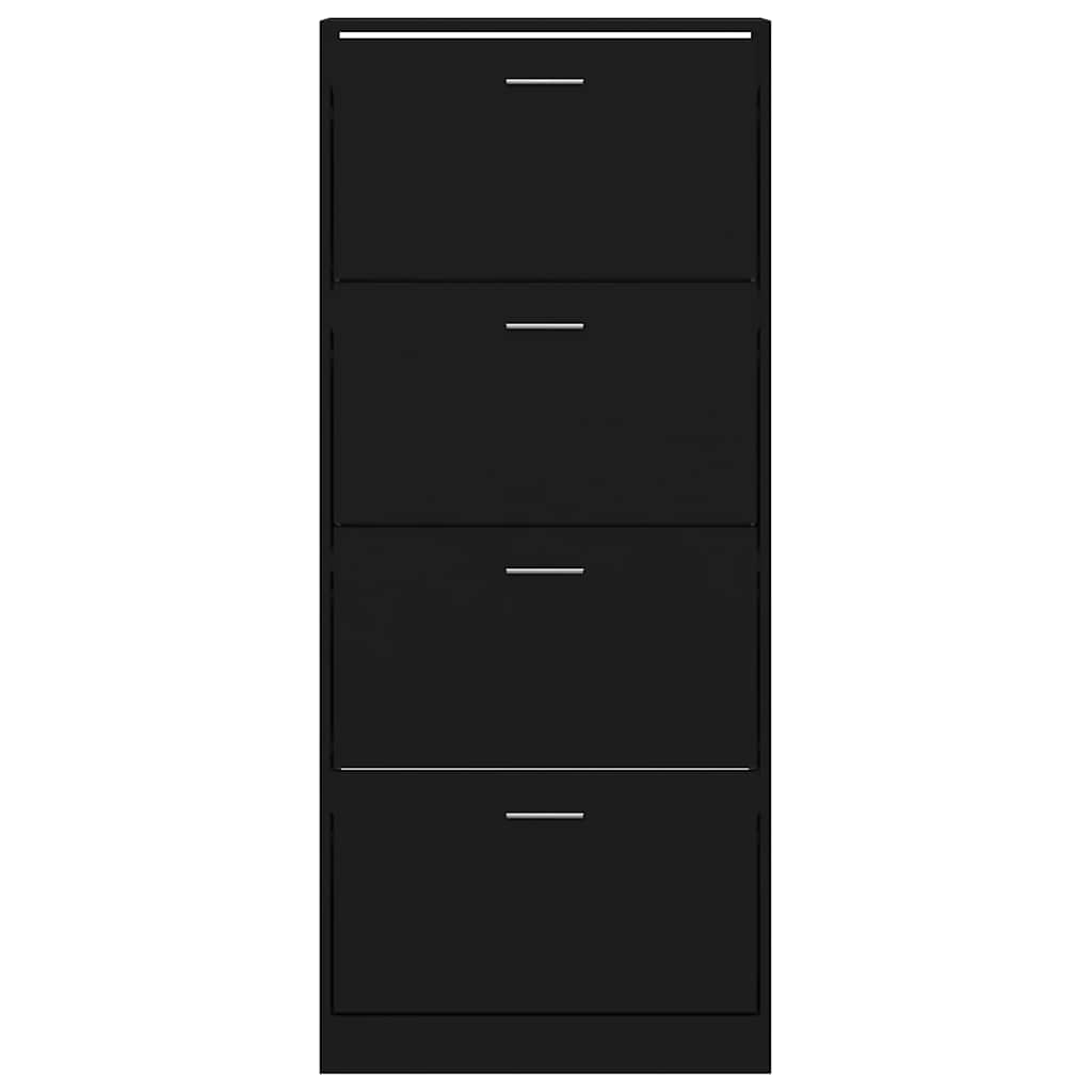 Shoe Cabinet Black 63x24x147 cm Engineered Wood