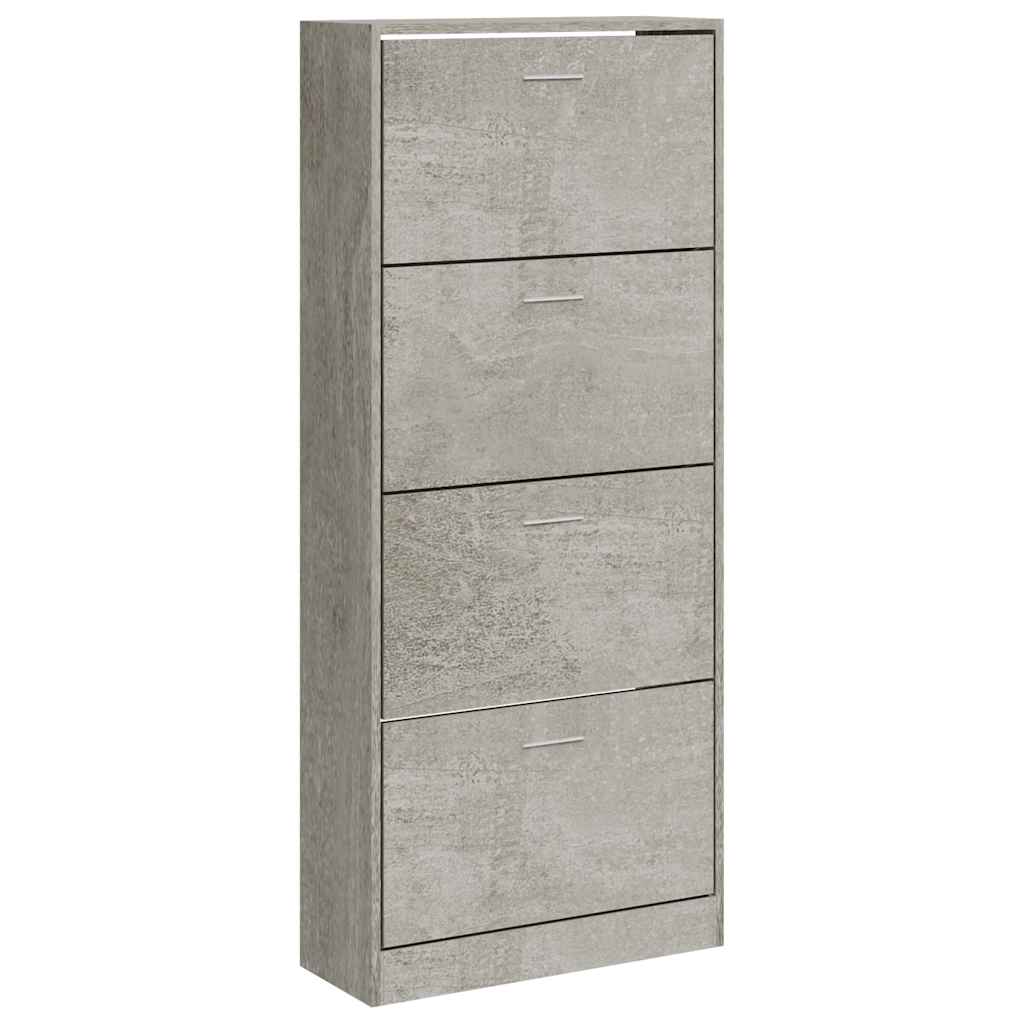 Shoe Cabinet Concrete Grey 63x24x147 cm Engineered Wood