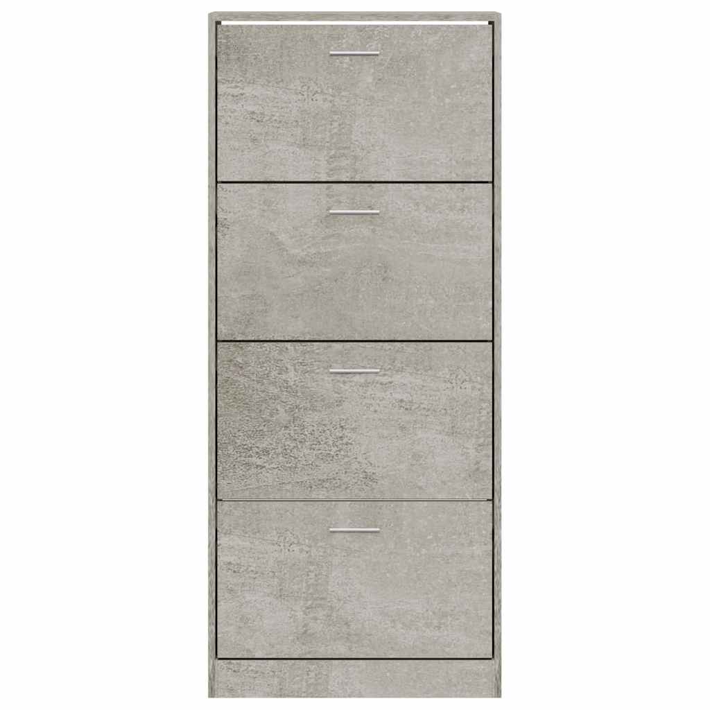 Shoe Cabinet Concrete Grey 63x24x147 cm Engineered Wood