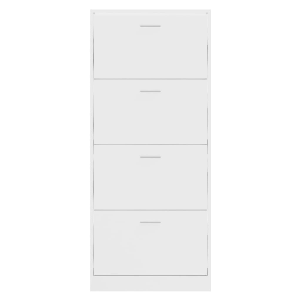 Shoe Cabinet High Gloss White 63x24x147 cm Engineered Wood