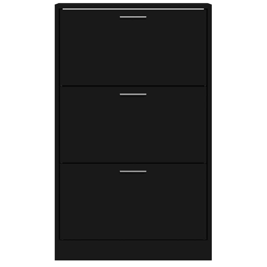 Shoe Cabinet Black 63x24x103 cm Engineered Wood