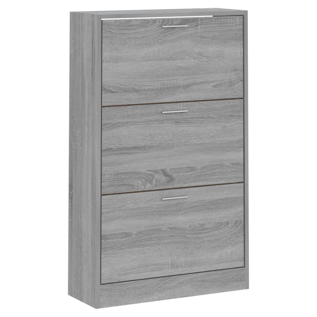 vidaXL Shoe Cabinet Grey Sonoma 63x24x103 cm Engineered Wood