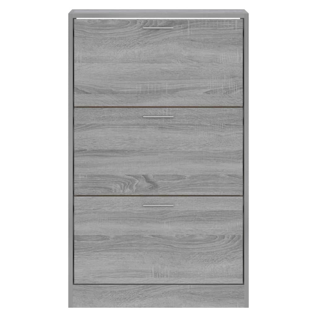 vidaXL Shoe Cabinet Grey Sonoma 63x24x103 cm Engineered Wood