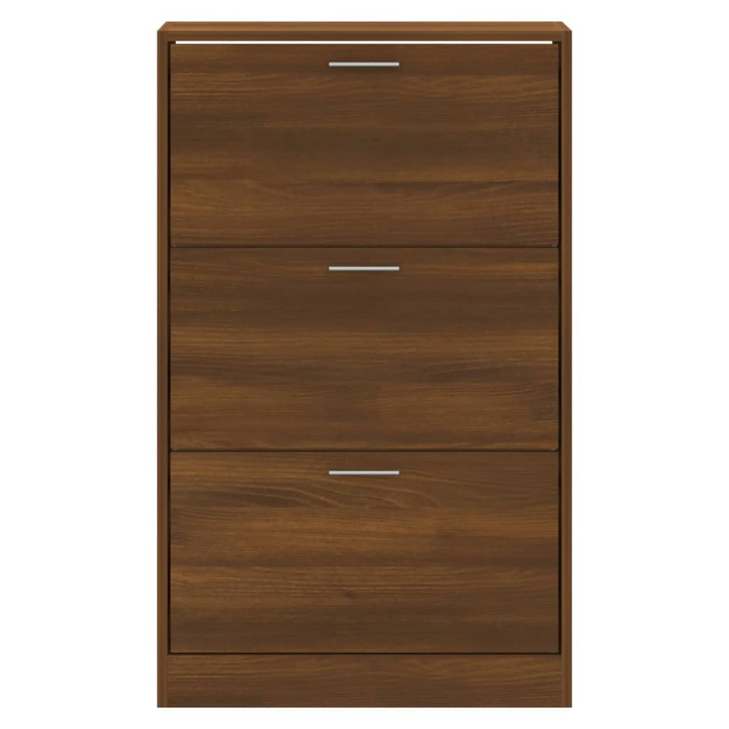 vidaXL Shoe Cabinet Brown Oak 63x24x103 cm Engineered Wood