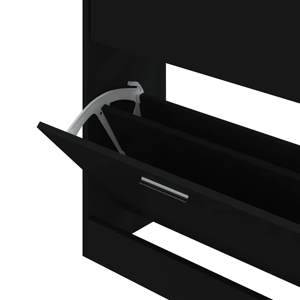 Shoe Cabinet Black 63x24x81 cm Engineered Wood