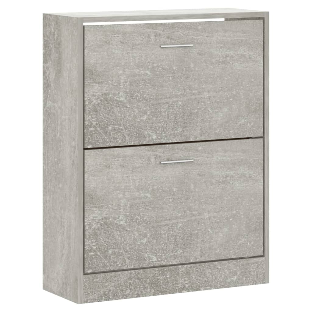 vidaXL Shoe Cabinet Concrete Grey 63x24x81 cm Engineered Wood