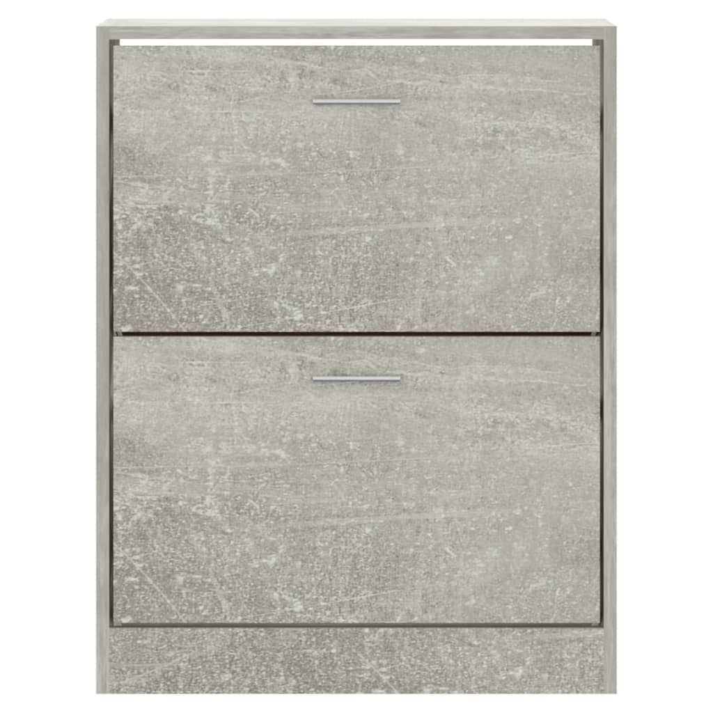 vidaXL Shoe Cabinet Concrete Grey 63x24x81 cm Engineered Wood