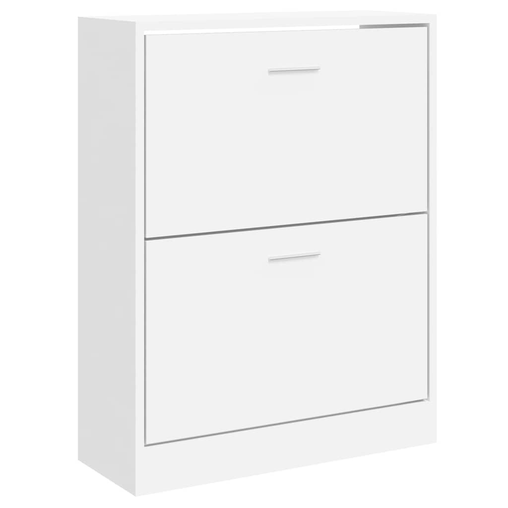 Shoe Cabinet High Gloss White 63x24x81 cm Engineered Wood