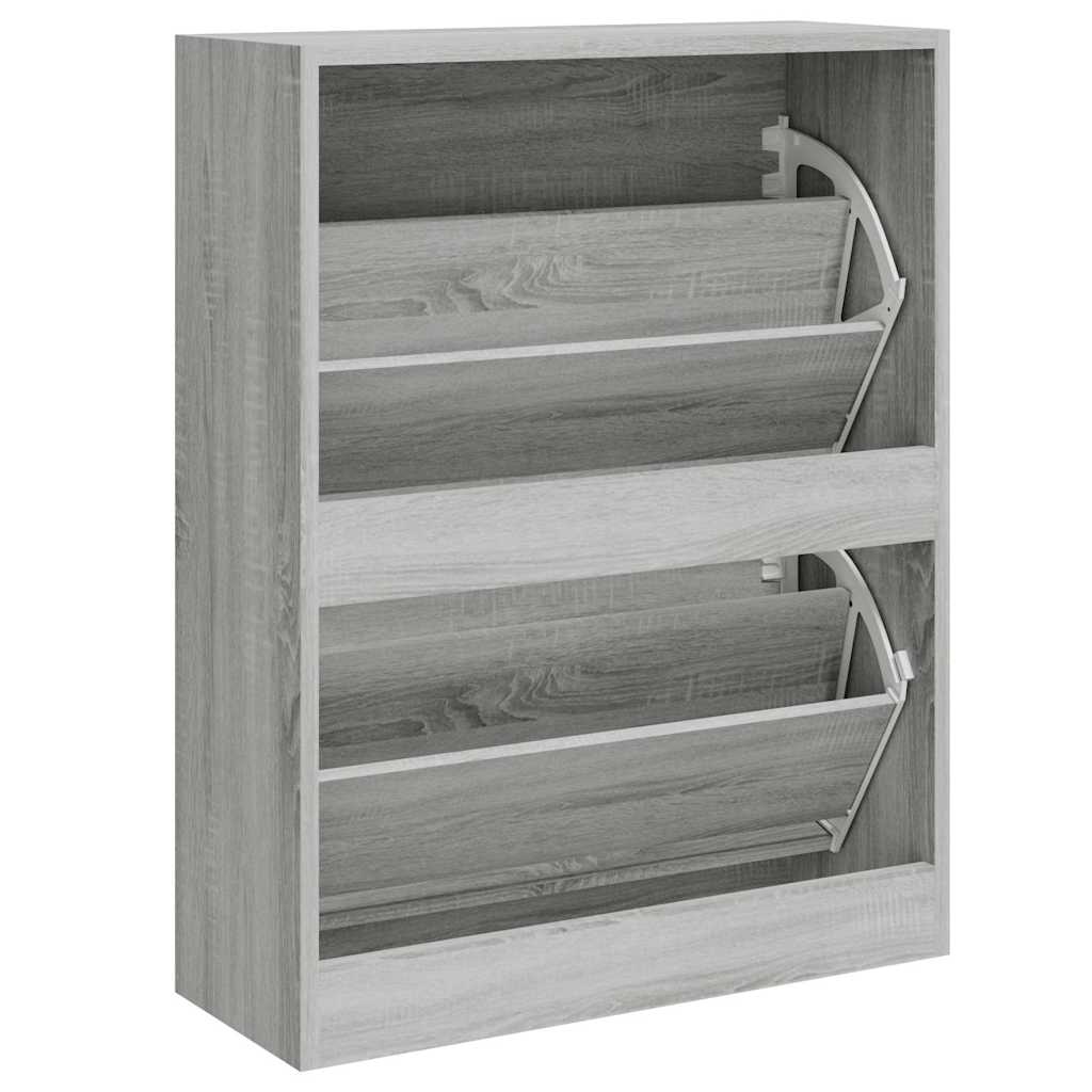 Shoe Cabinet Grey Sonoma 63x24x81 cm Engineered Wood