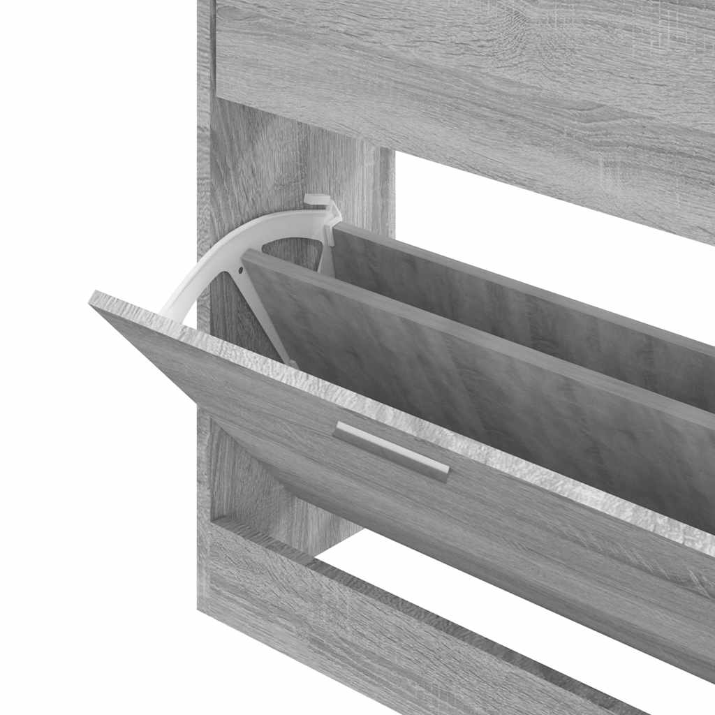 Shoe Cabinet Grey Sonoma 63x24x81 cm Engineered Wood