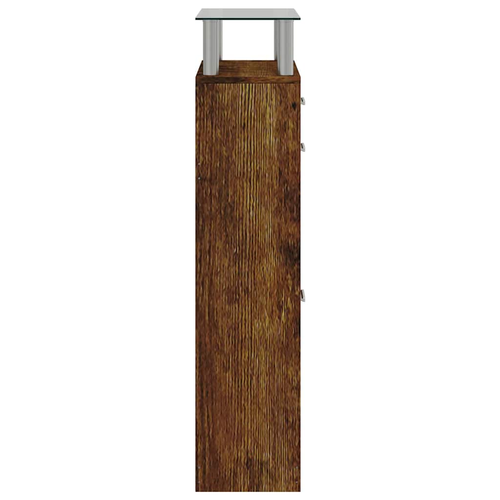 Shoe Cabinet Smoked Oak 63x24x104 cm Engineered Wood