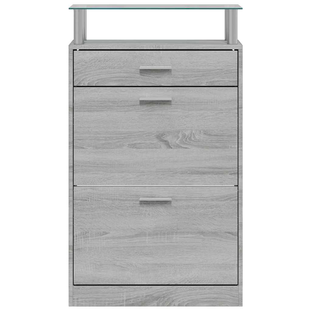 Shoe Cabinet Grey Sonoma 63x24x104 cm Engineered Wood