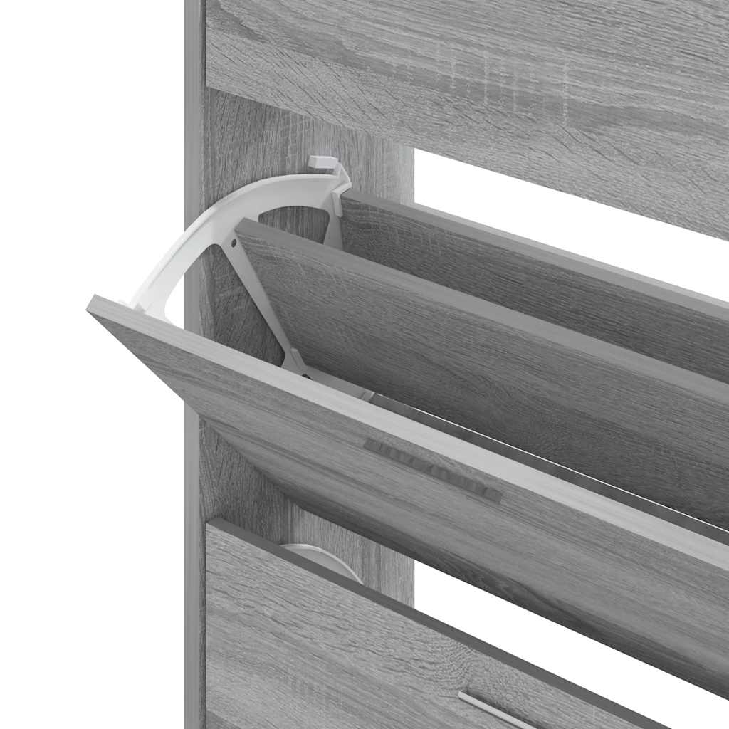 Shoe Cabinet Grey Sonoma 63x24x104 cm Engineered Wood