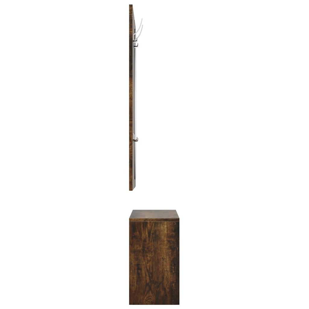 3-in-1 Shoe Cabinet Set Smoked Oak Engineered Wood