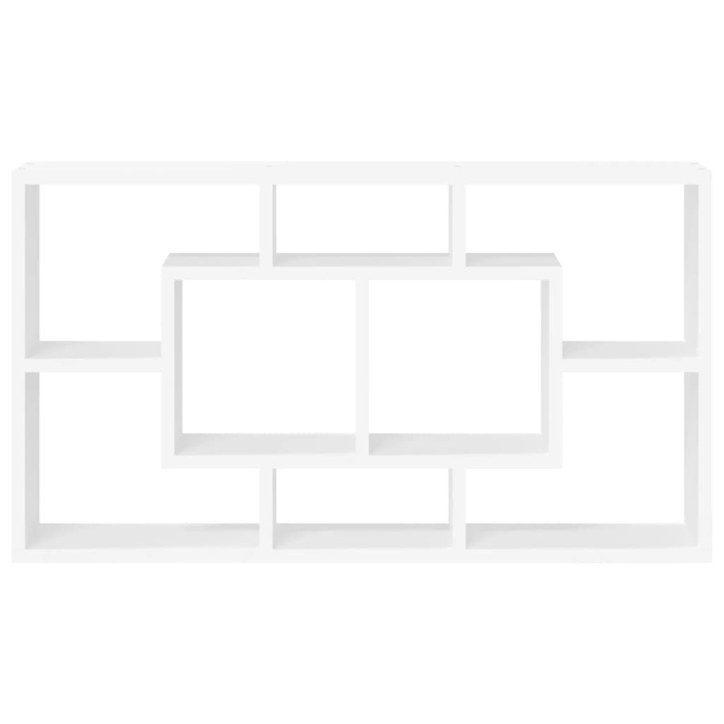 Wall Display Shelf 8 Compartments High Gloss White