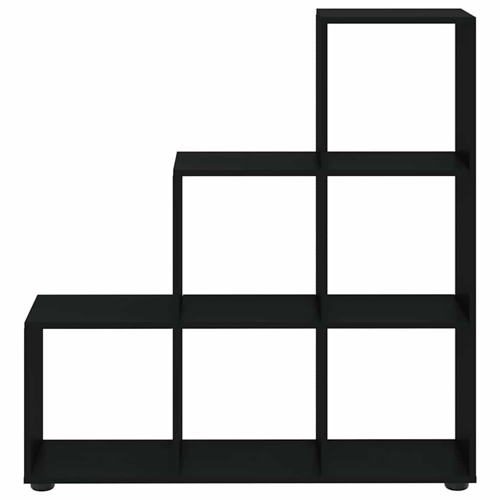 Staircase Bookcase Black 107 cm Engineered Wood