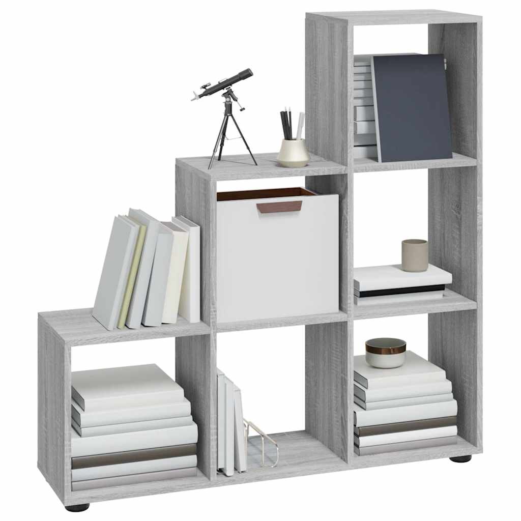 Staircase Bookcase Grey Sonoma 107 cm Engineered Wood