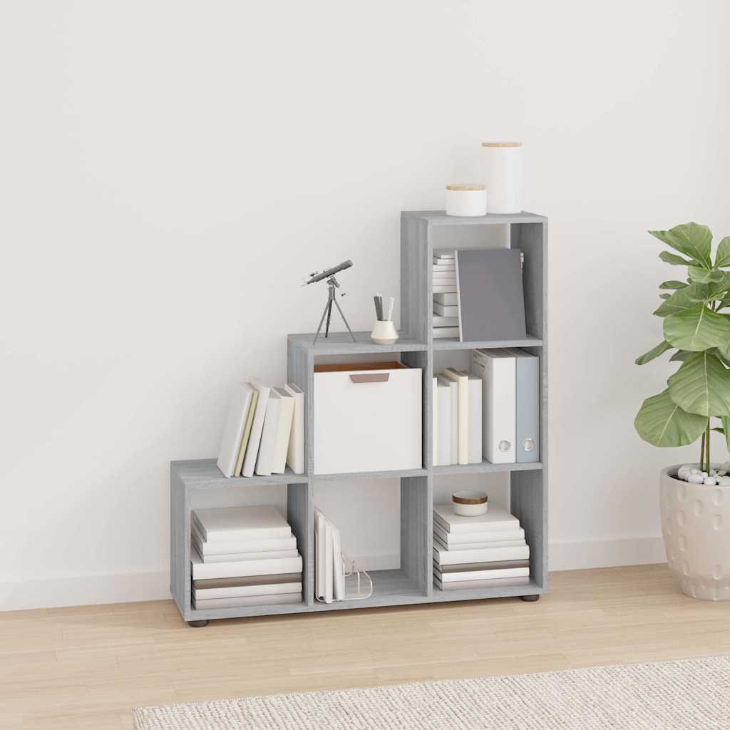 Staircase Bookcase Grey Sonoma 107 cm Engineered Wood