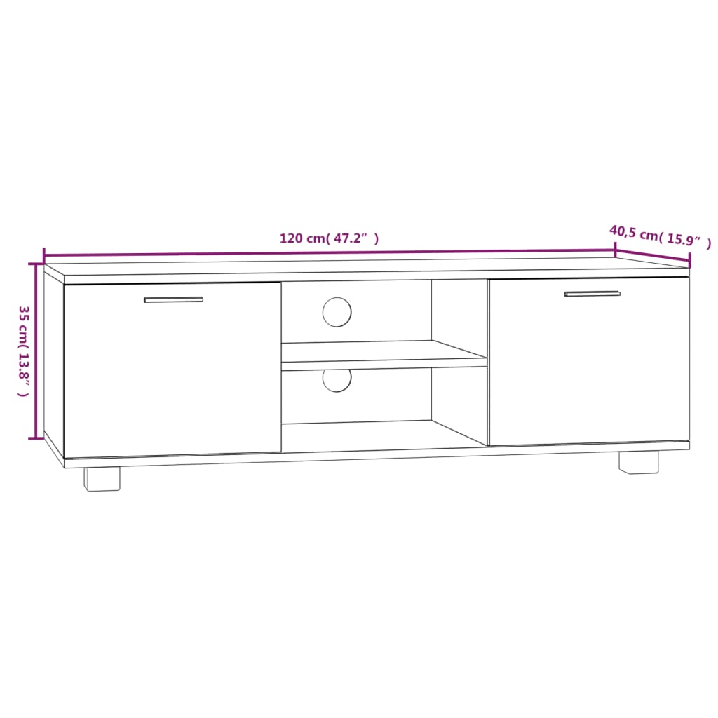 TV Cabinet Sonoma Oak 120x40.5x35 cm Engineered Wood
