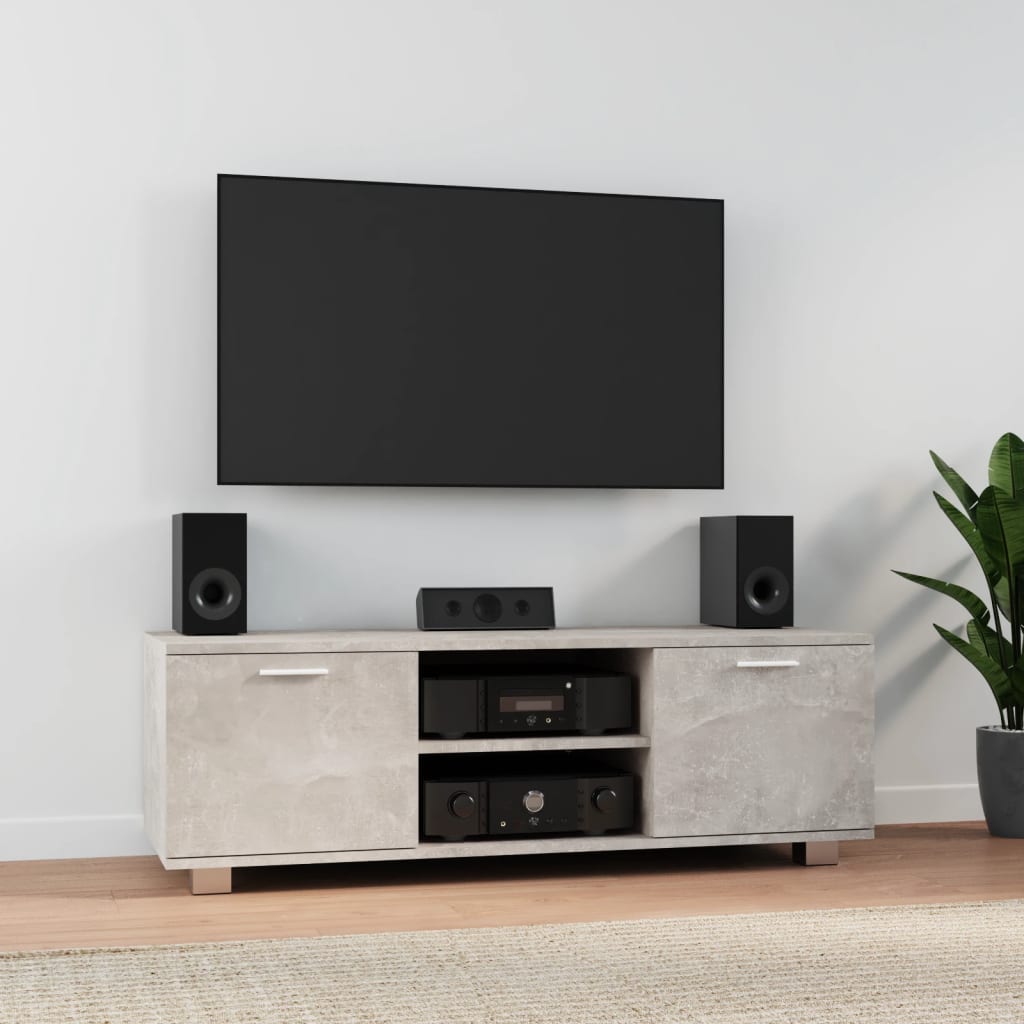 TV Cabinet Concrete Grey 120x40.5x35 cm Engineered Wood