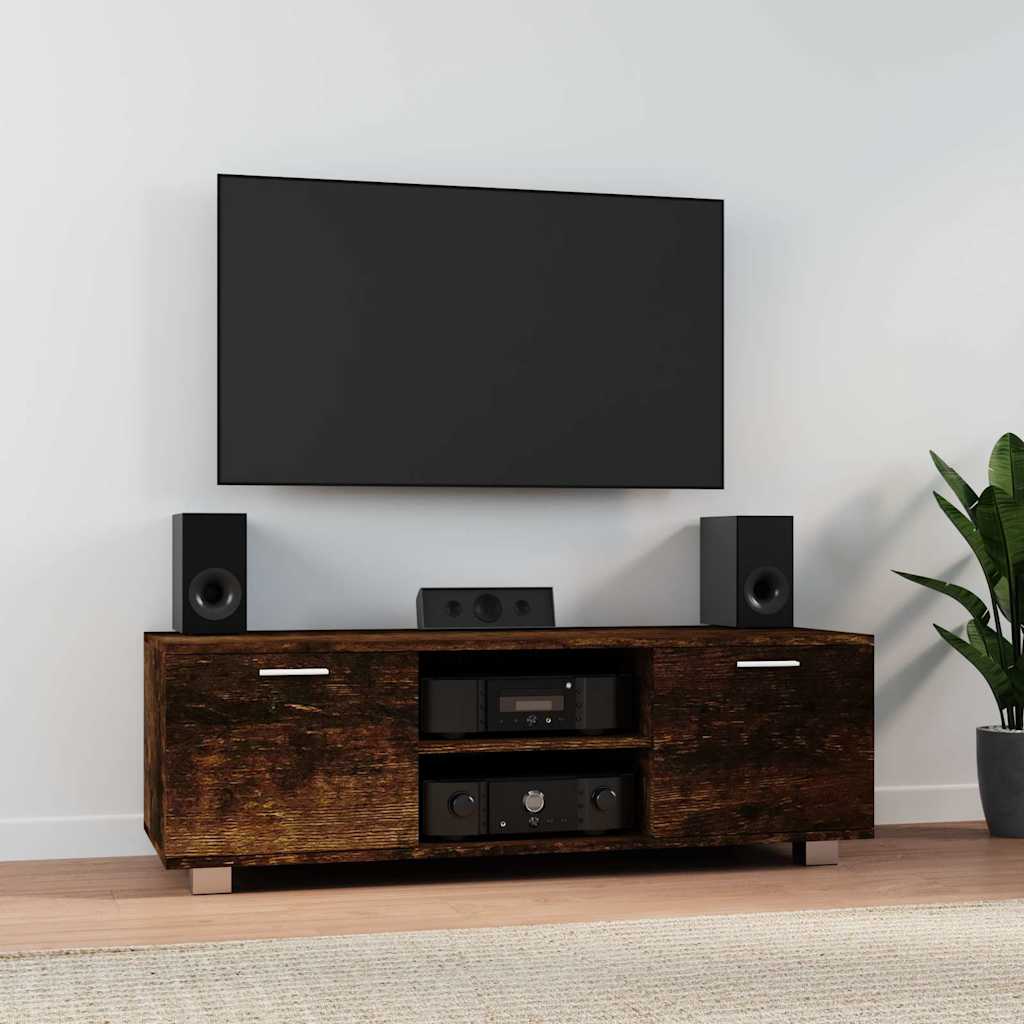TV Cabinet Smoked Oak 120x40,5x35 cm Engineered Wood