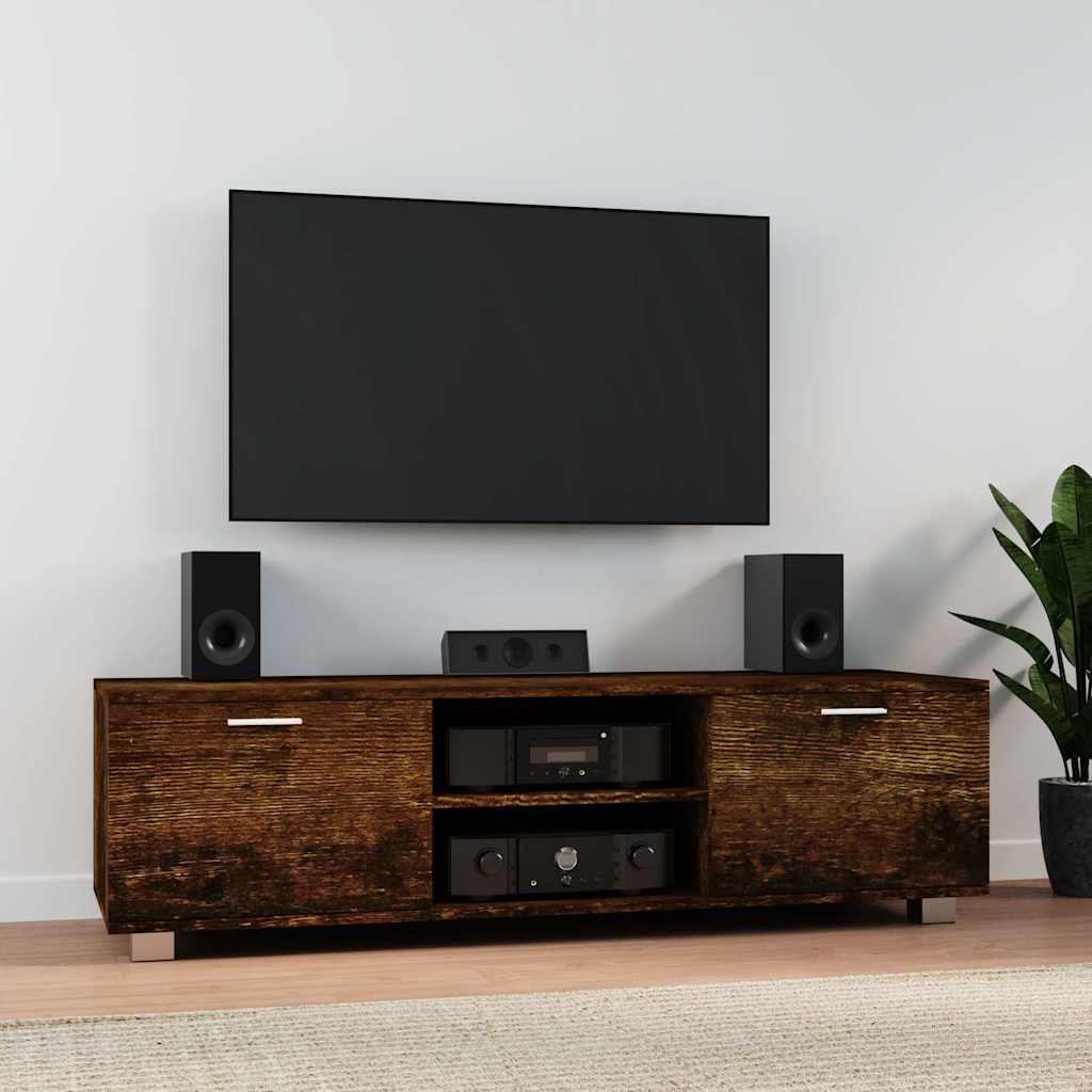 TV Cabinet Smoked Oak 140x40,5x35 cm Engineered Wood