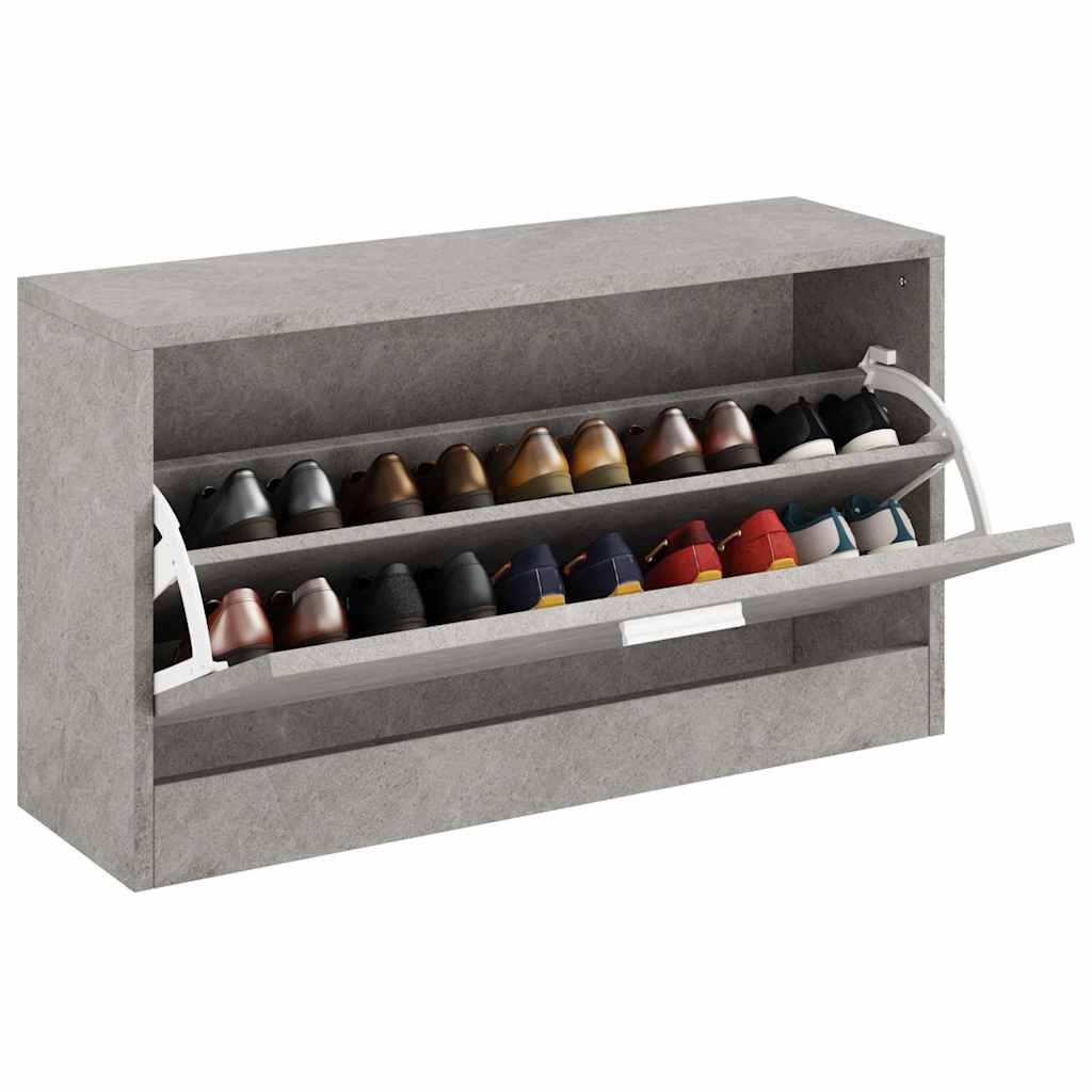 Shoe Bench Concrete Grey 80x24x45 cm Engineered Wood