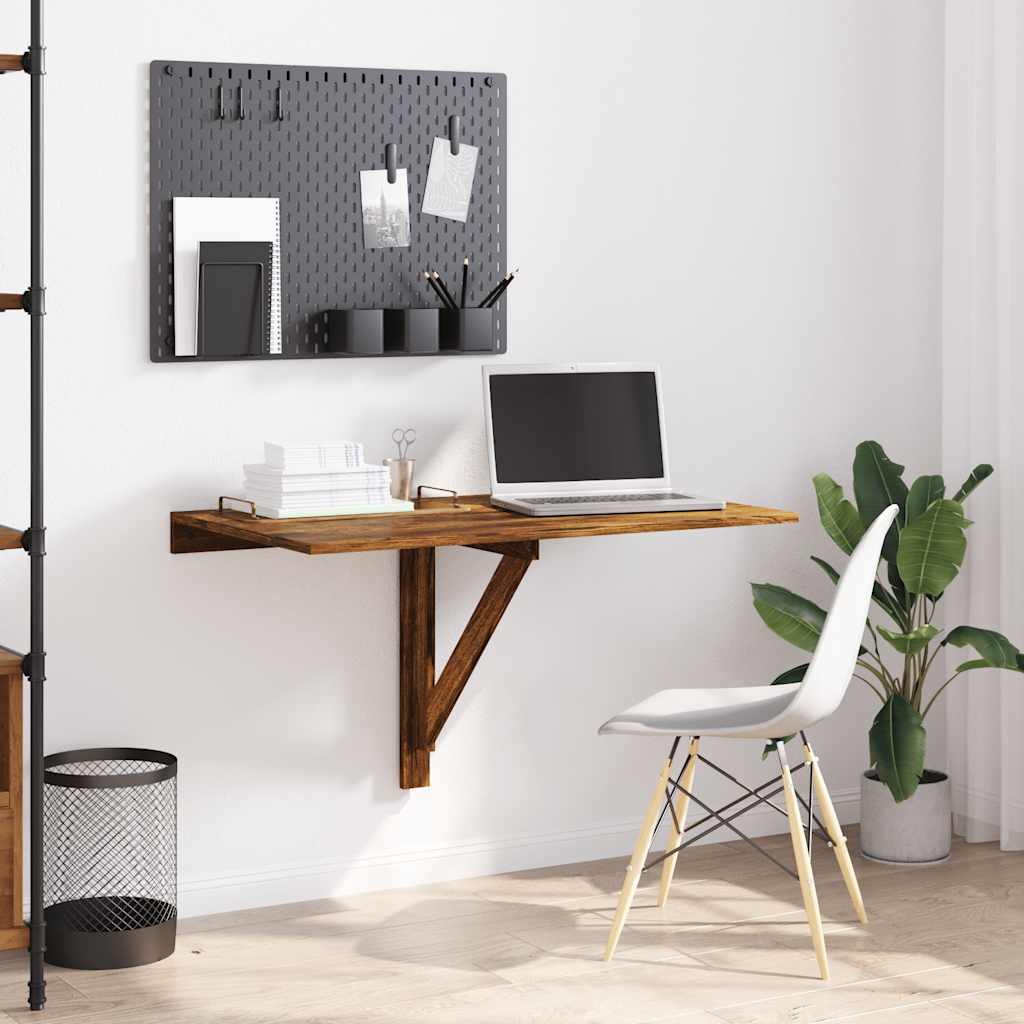 Folding Wall Table Smoked Oak 100x60x56 cm Engineered Wood