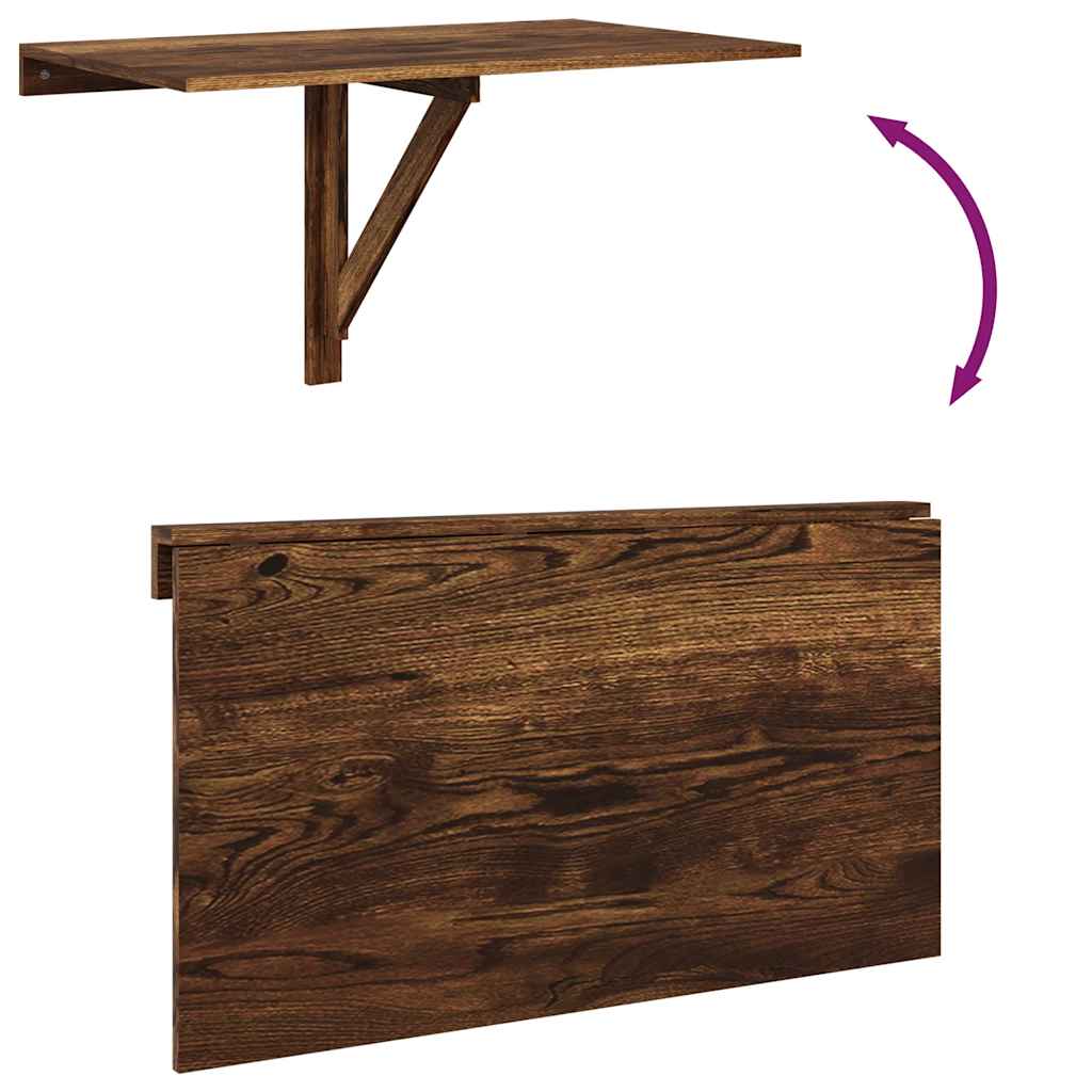 Folding Wall Table Smoked Oak 100x60x56 cm Engineered Wood