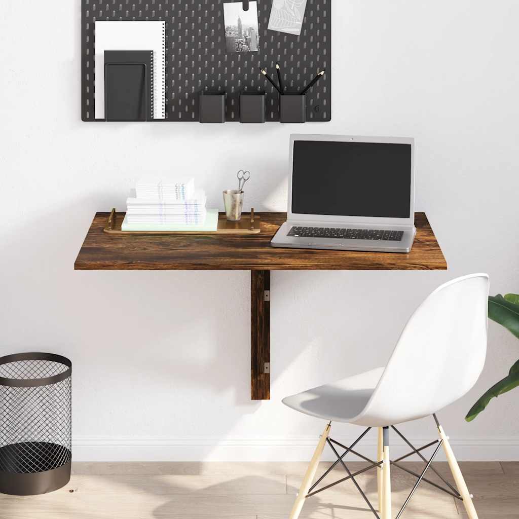 Folding Wall Table Smoked Oak 100x60x56 cm Engineered Wood