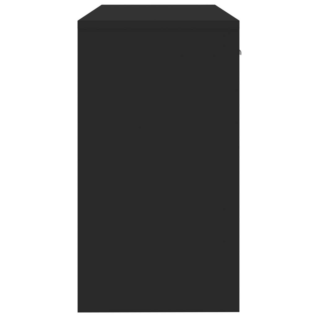 Desk with Drawer&Cabinet Black 100x40x73 cm Engineered Wood