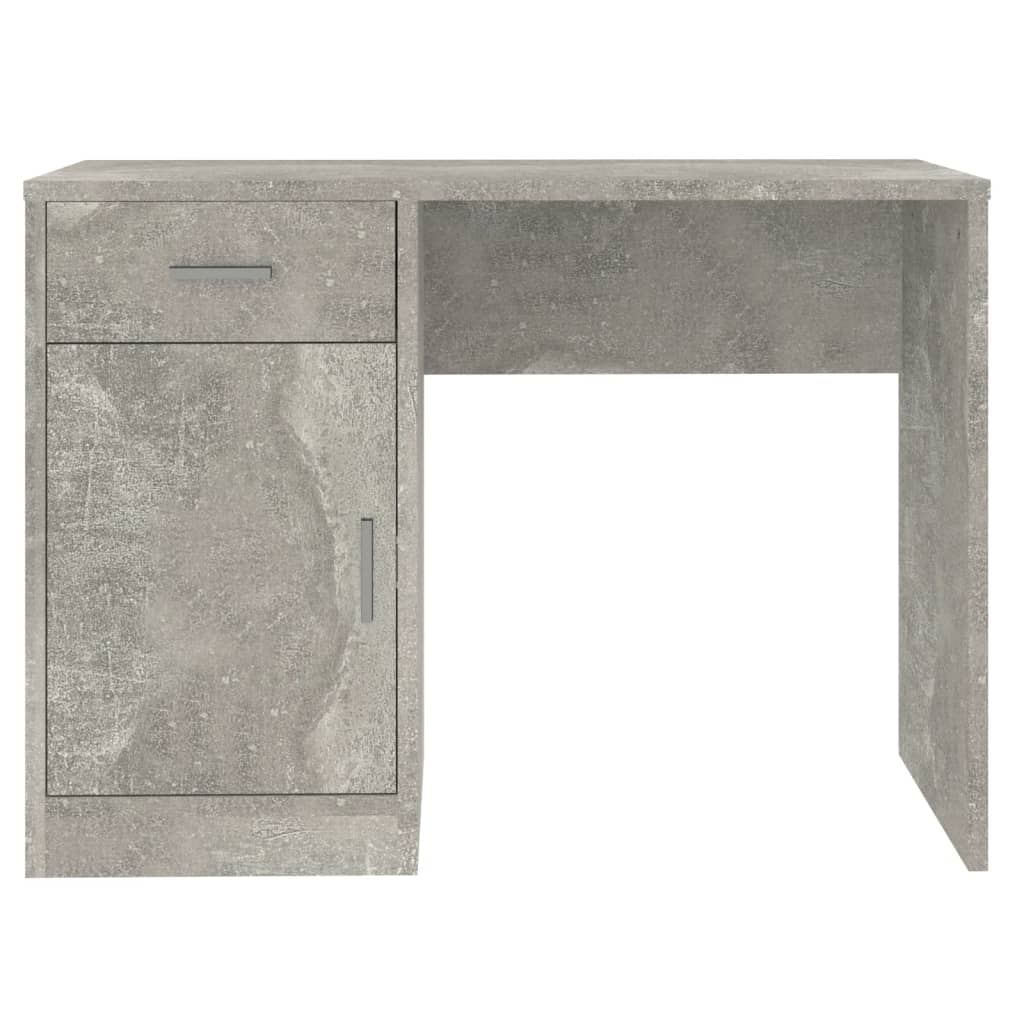 vidaXL Desk with Drawer&Cabinet Concrete Grey 100x40x73 cm Engineered Wood