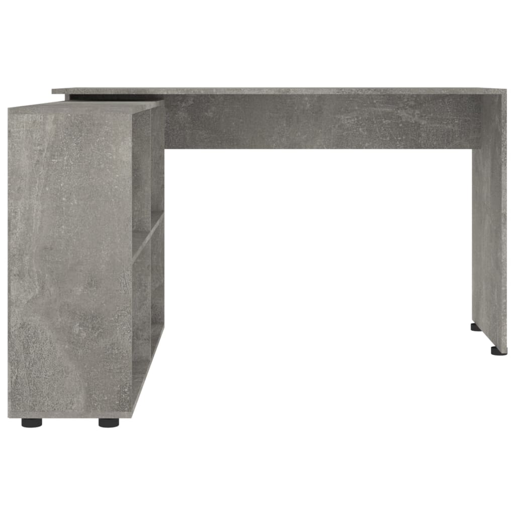 vidaXL Corner Desk Concrete Grey Engineered Wood