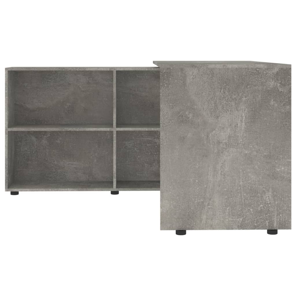 vidaXL Corner Desk Concrete Grey Engineered Wood