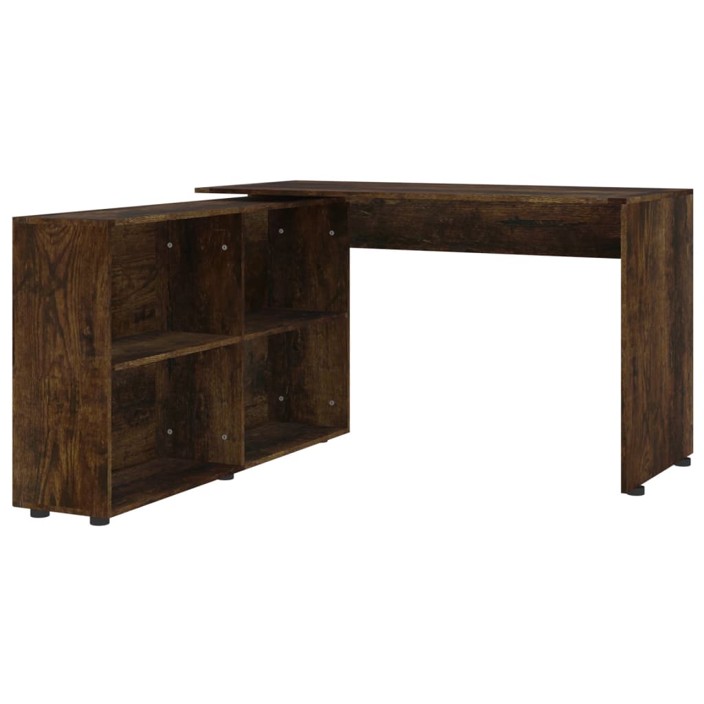 vidaXL Corner Desk Smoked Oak Engineered Wood