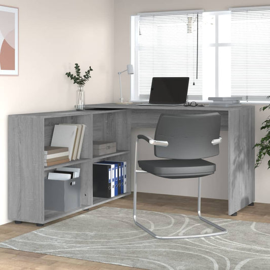 vidaXL Corner Desk Grey Sonoma Engineered Wood