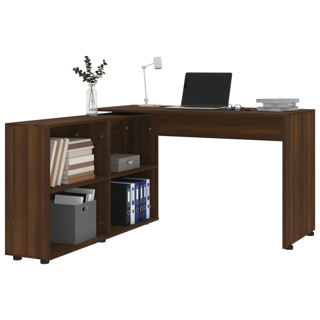 vidaXL Corner Desk Brown Oak Engineered Wood