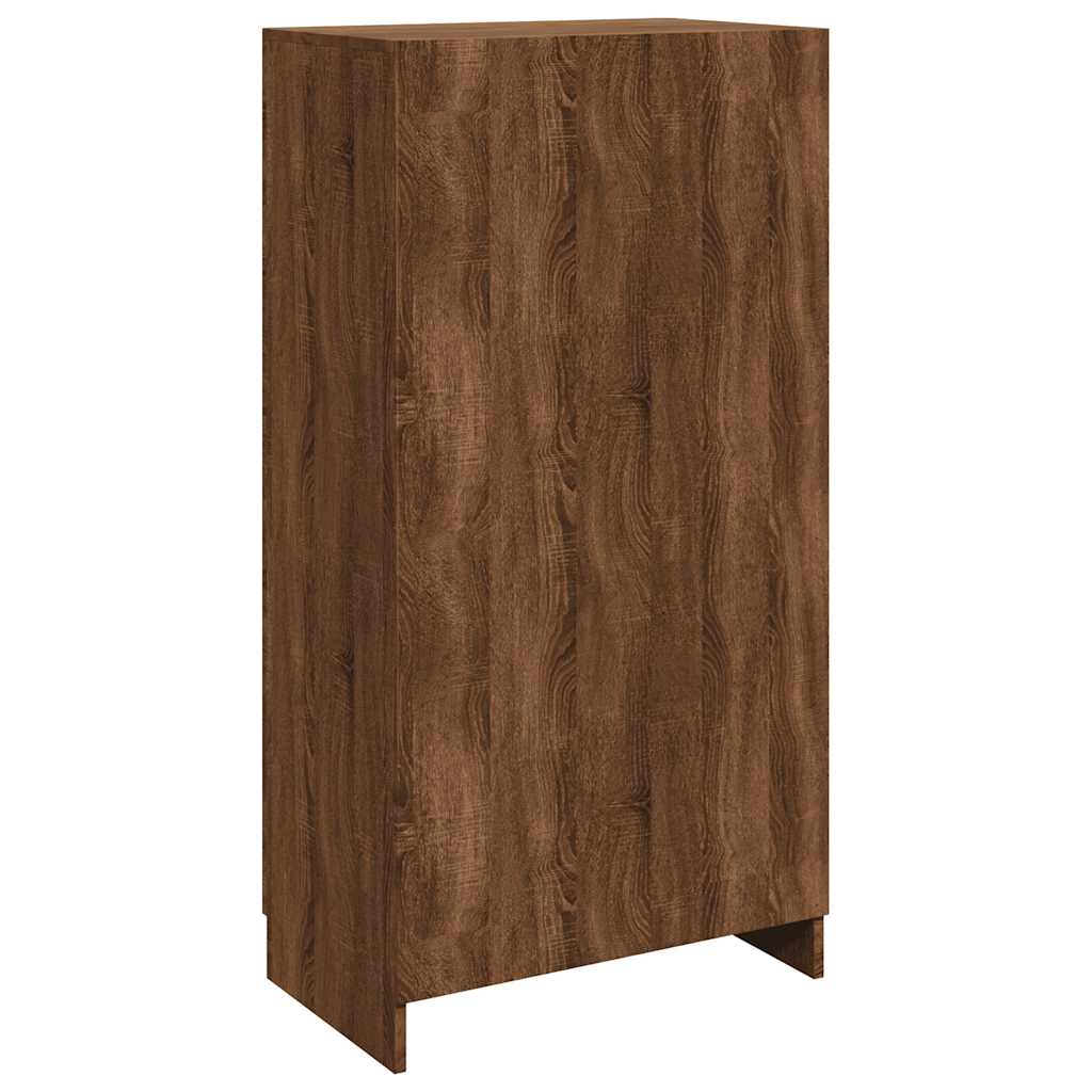 Shoe Cabinet Brown Oak 55x35x108 cm Engineered Wood