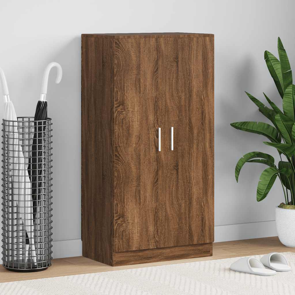 Shoe Cabinet Brown Oak 55x35x108 cm Engineered Wood