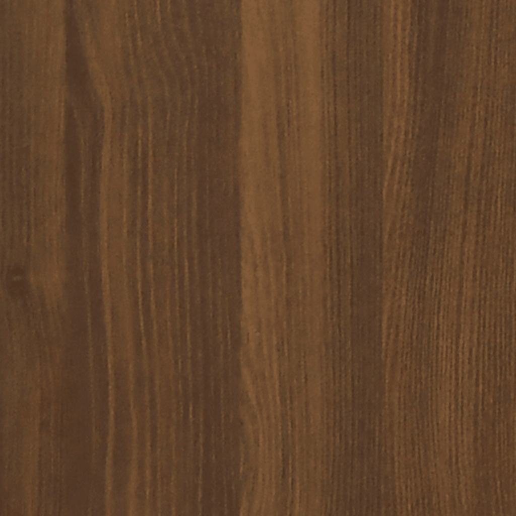 Drawer Cabinet with Castors Brown Oak Engineered Wood