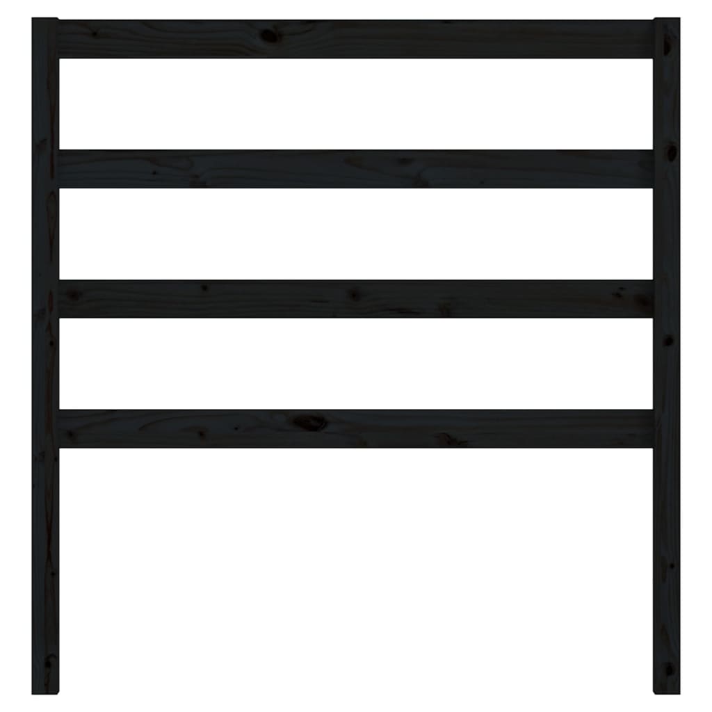 Bed Headboard Black 81x4x100 cm Solid Wood Pine