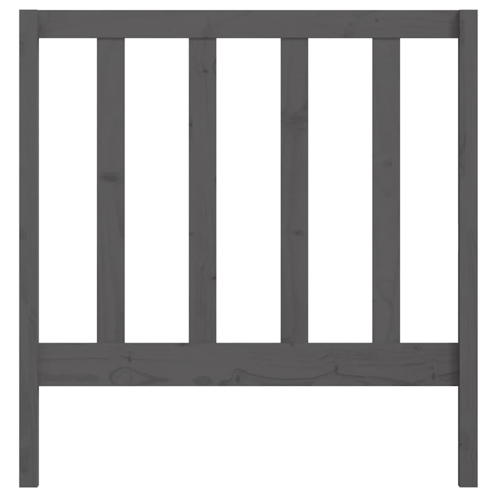 Bed Headboard Grey 96x4x100 cm Solid Wood Pine