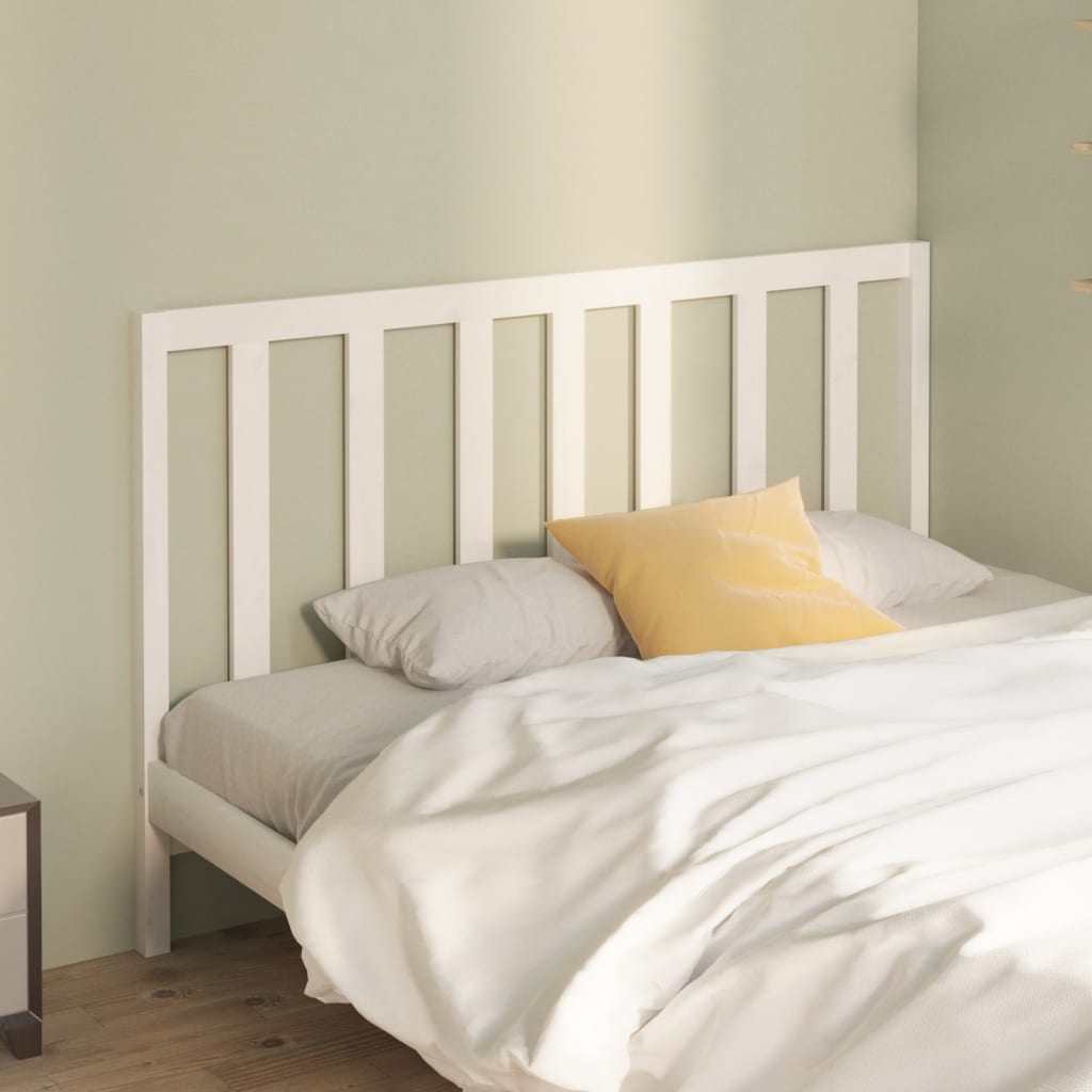 vidaXL Bed Headboard White 126x4x100 cm Solid Wood Pine